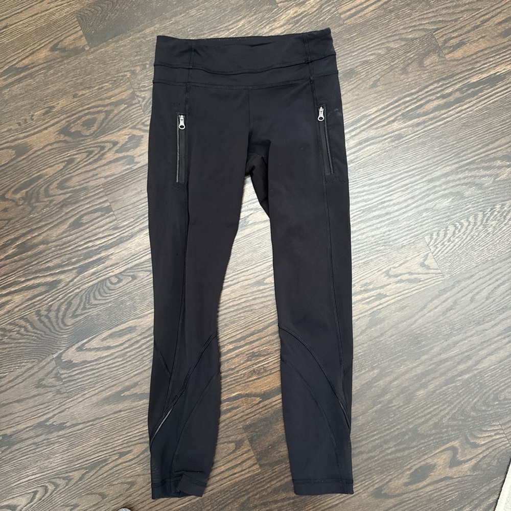 Black Lululemon Leggings with Zipper Pockets